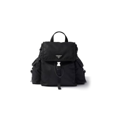 PRADA EXPLORE RE-NYLON GLOSSY LEATHER BACKPACK 2VZ118 (39*37*20cm)